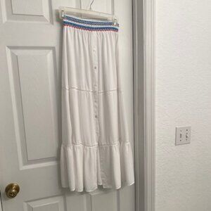 ShoreBrand White Maxi Skirt with Embroidered details Size XS